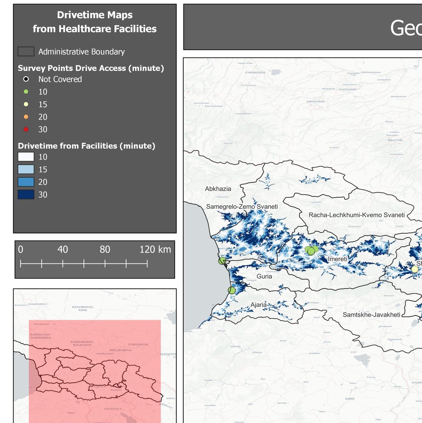 DSVI drivetime access map, Georgia